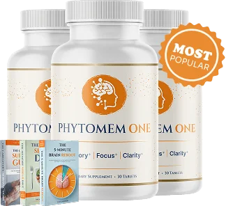 Three bottles of Phytomem One chewable tablets with free e-books, the Advanced package